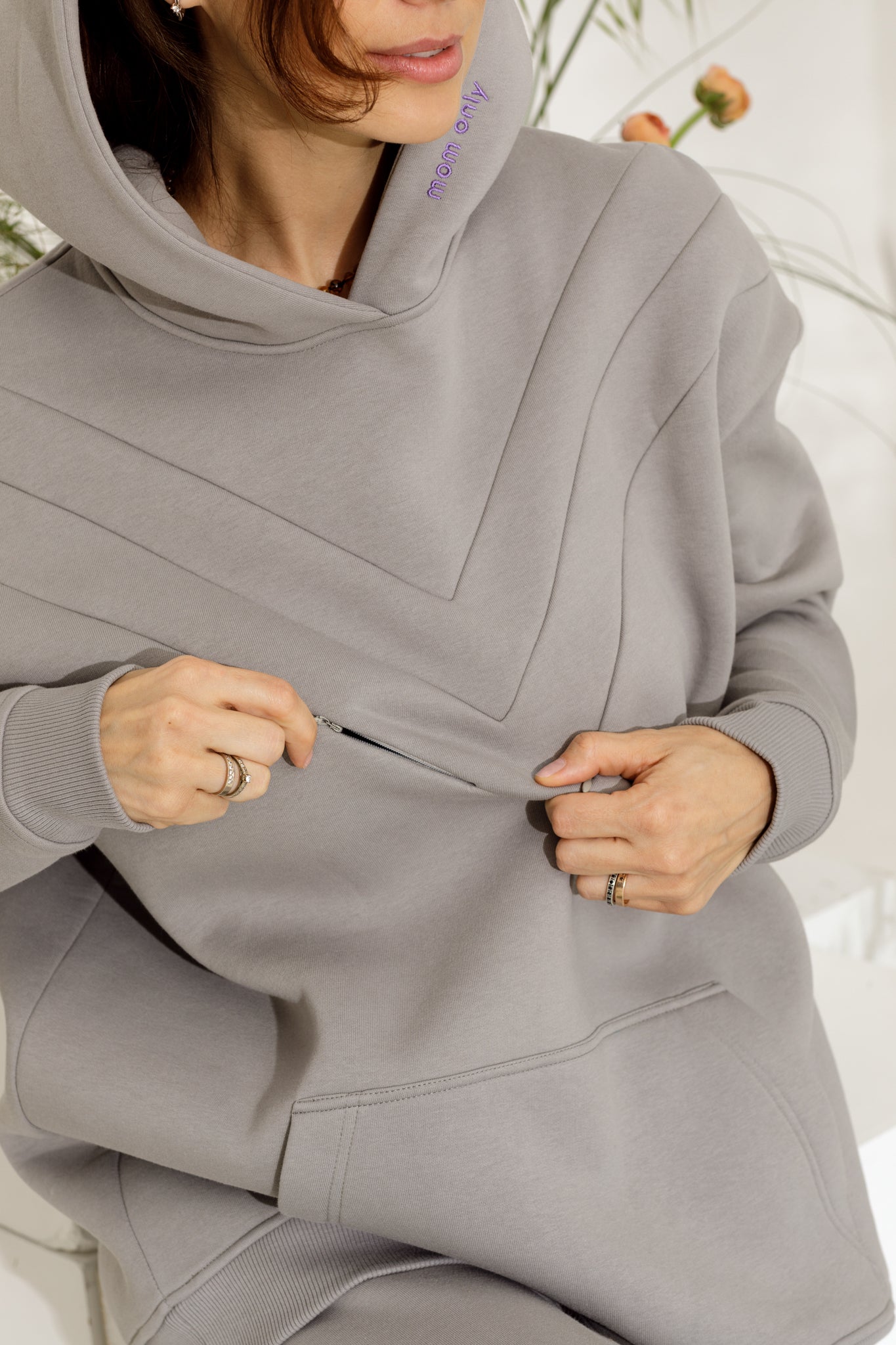 Oversized hoodie Stone