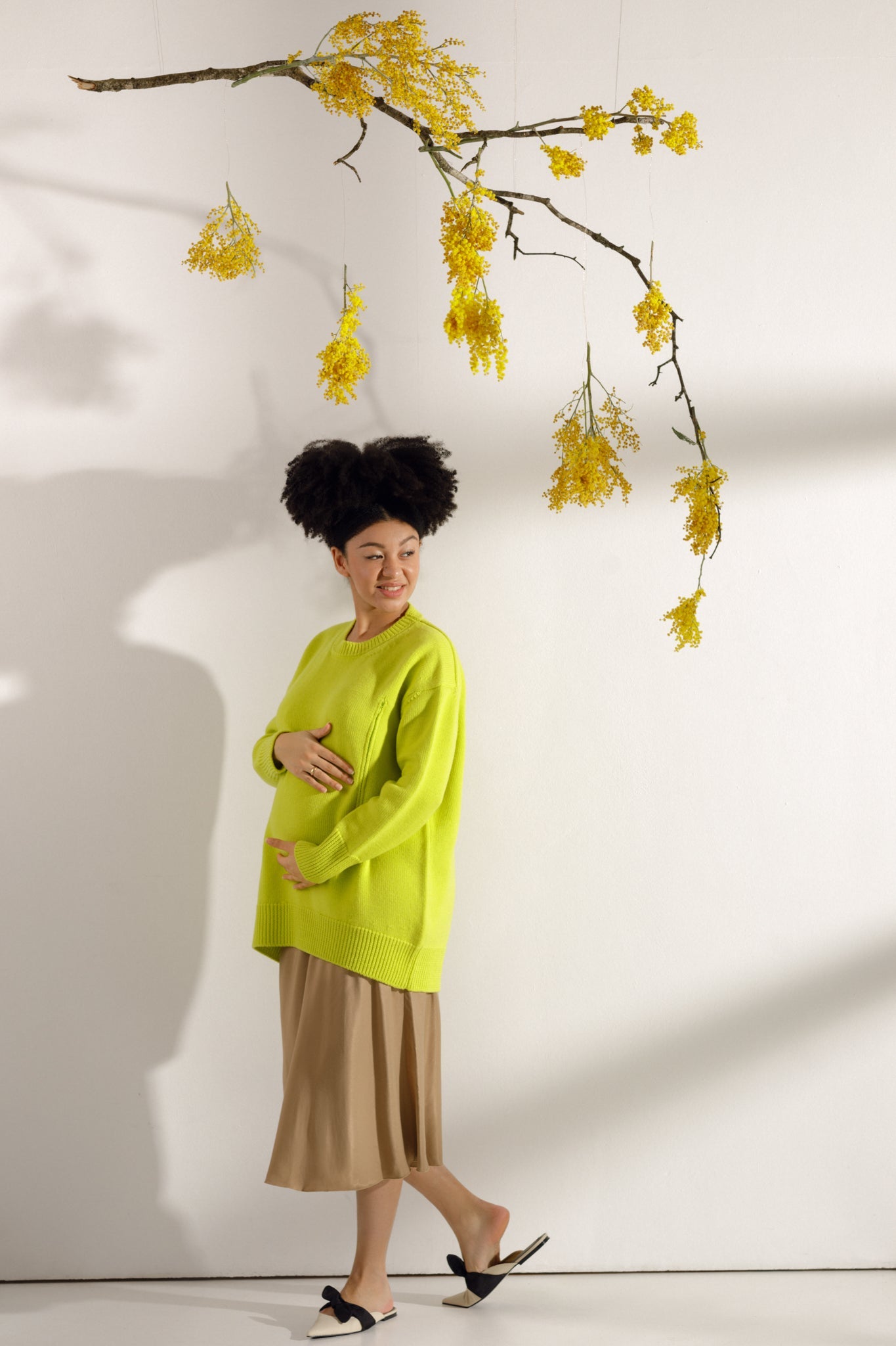 Lime maternity oversized sweater