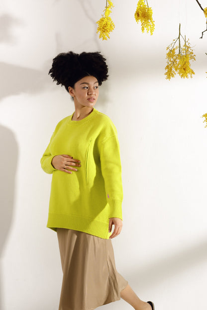 Lime maternity oversized sweater