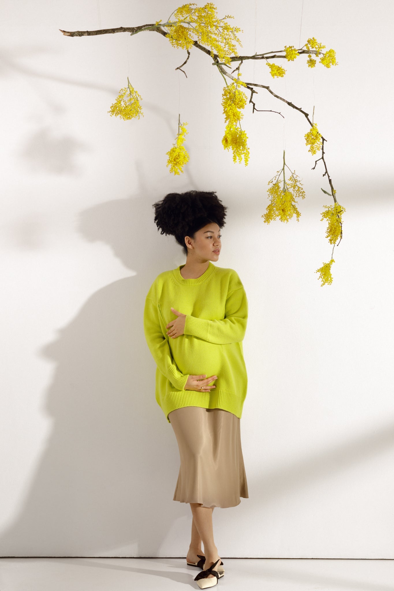 Lime maternity oversized sweater