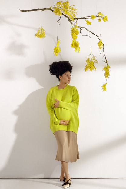 Lime maternity oversized sweater
