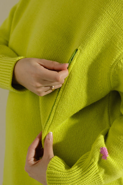 Lime maternity oversized sweater
