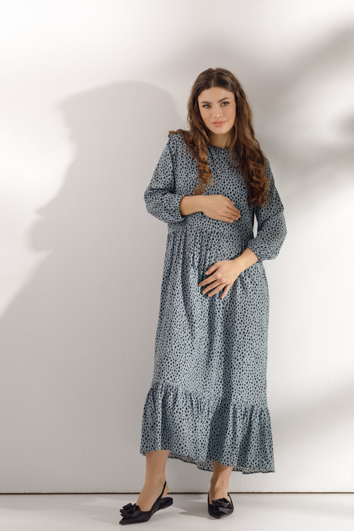 Maternity dress "Dots" Blue