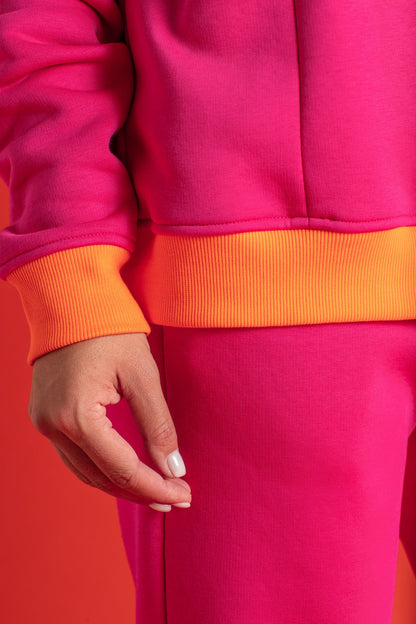 Sweatshirt Colorblock Fuchsia