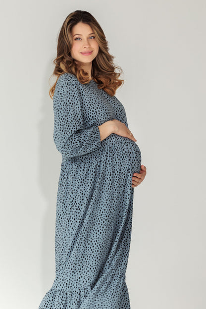 Maternity dress "Dots" Blue