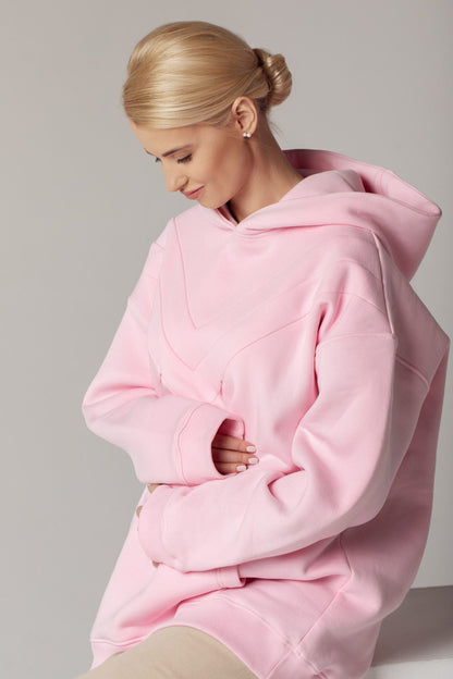 Oversized hoodie Happy pink