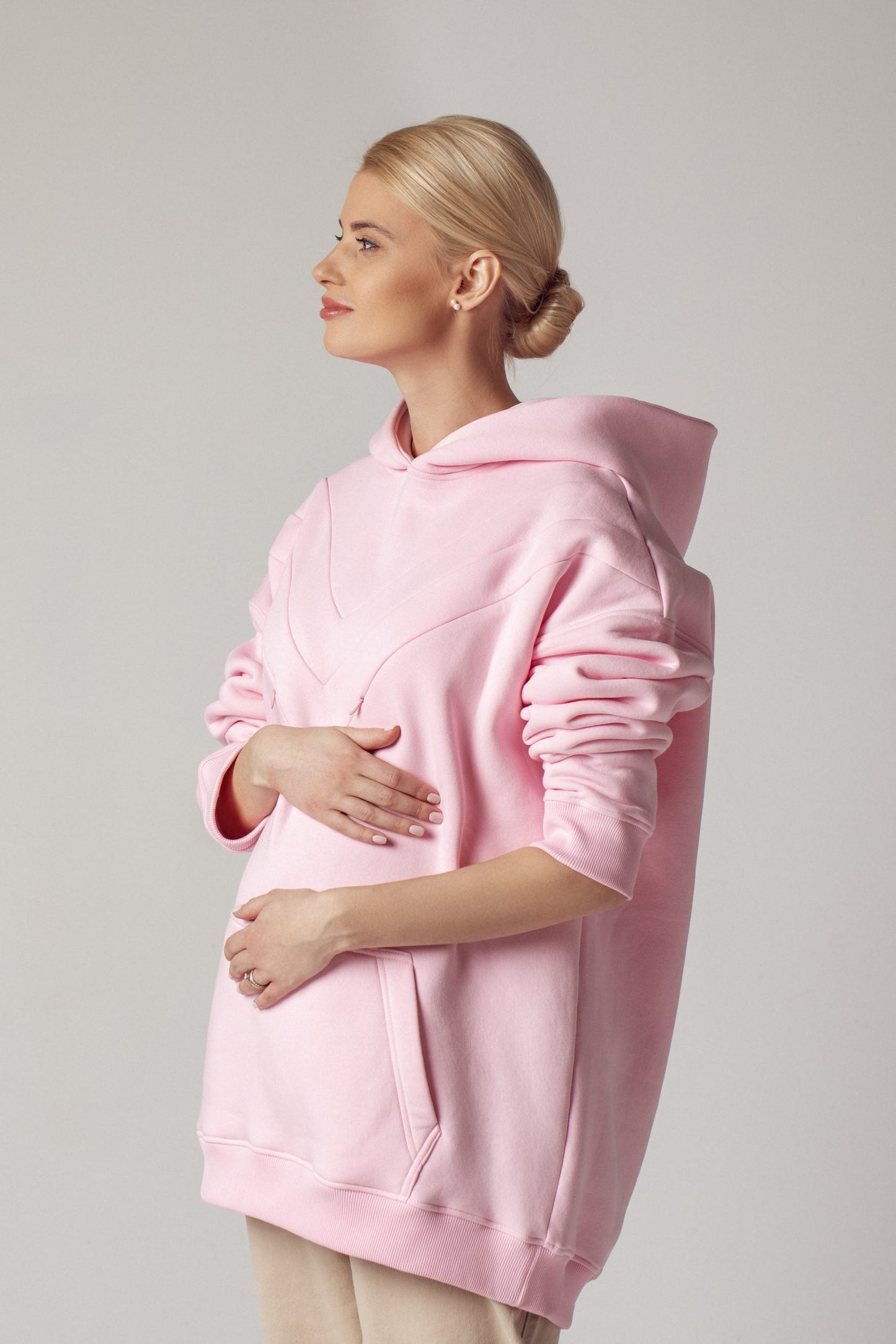 Oversized hoodie Happy pink