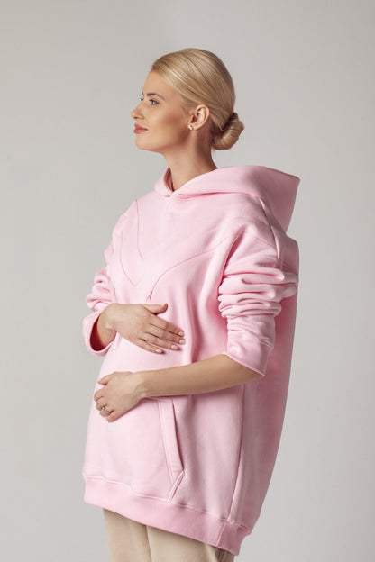 Oversized hoodie Happy pink